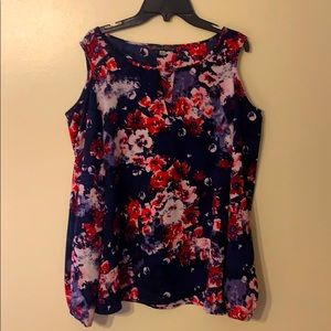 Rose and Olive Floral Cold Shoulder Blouse